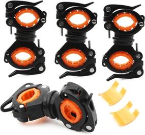 img 4 attached to 🔦 360º Rotation Bike LED Light Flashlight Clamp Holder Bracket - Pack of 4