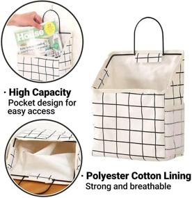 img 2 attached to 📦 DRON TOOON Fabric Wall Hanging Storage Caddy Bag Over The Door Pouch Organizer for Bedroom Bathroom Kitchen (Set of 3)