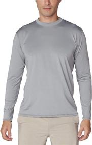 img 4 attached to High Performance Men's UPF50+ Long Sleeve UV Sun Protection Shirts | Quick Dry Outdoor Shirt for Fishing, Running, and Workout