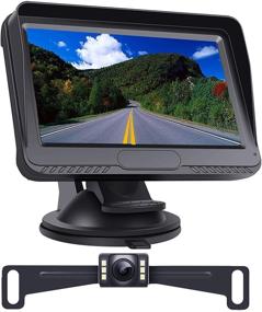 img 4 attached to 🚗 Regetek 4.3'' HD 1080P Цифровая система камеры заднего вида с ЖК-монитором с лицензионной камерой заднего/переднего вида для автомобилей, внедорожников, фургона и мини-дома на колесах: водонепроницаемое суперночное видение, решетка DIY