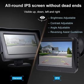 img 2 attached to 🚗 Regetek 4.3'' HD 1080P Цифровая система камеры заднего вида с ЖК-монитором с лицензионной камерой заднего/переднего вида для автомобилей, внедорожников, фургона и мини-дома на колесах: водонепроницаемое суперночное видение, решетка DIY