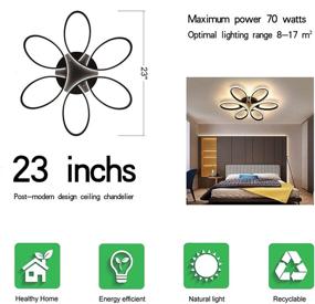 img 2 attached to 💡 LOFAHS Dimmable LED Ceiling Chandelier with Remote Control - Elegant Lighting Fixture for Home Decor (23 inch/60CM)