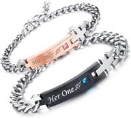 💑 redrain his and hers matching couple bracelets: stainless steel chains for personalized promise jewelry - set of 2 adjustable accessories logo