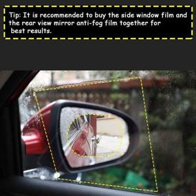 img 2 attached to 🔆 Эмоли 4 шт. HD прозрачная влагостойкая пленка для автомобильных задних видо-зеркал и боковых окон - антиблик, антизапотевание, водонепроницаемая пленка для безопасного вождения