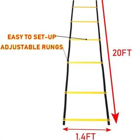 img 3 attached to 🏻 Teen Speed Agility Ladder – 12 Rung 20ft – High-Quality Nylon Training Ladder with Carry Bag – Perfect for Soccer, Speed, Football Fitness Feet Training