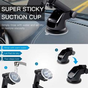 img 1 attached to 2020 Universal Car Phone Mount: Long Arm, Strong Suction. Compatible with iPhone 11 Pro X XS Max XR Galaxy Note10 S10. Dashboard, Windshield, Air Vent Holder. Black.