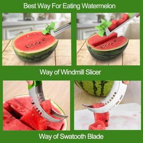 img 1 attached to Watermelon Windmill Cutter Set, Ksndurn Melon Baller Tool Kit, Slicing Tool & Stainless Steel Windmill Slicer 2 Pack - Kitchen Gadgets - Watermelon Tap & Fruit Knife