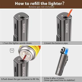 img 1 attached to RONXS Torch Lighters: Pocket-Sized, Refillable Triple Jet Flame Butane Lighter, Windproof & Adjustable - (Butane Gas Not Included)