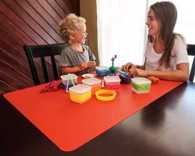 img 2 attached to 🎨 Extra Large 36x24 Inch MonsterMat: Silicone Craft Mat for Easy Clean Up, Painting, Clay, Projects, Arts and Crafts. Ideal for Storage with Roll-Up Feature. Unrivaled Size!