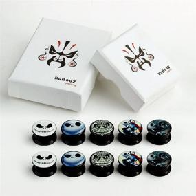 img 1 attached to KUBOOZ Smiling Skull Acrylic Stretcher Piercings