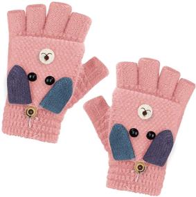 img 3 attached to 🧤 Convertible Fingerless Texting Gloves with Thermal Insulation and Flip Top Cover for Kids in Winter