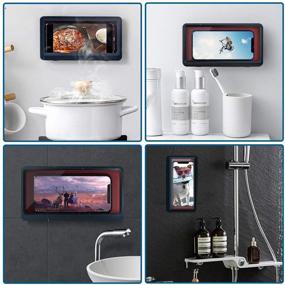 img 2 attached to 🚿 COMBINE Waterproof Shower Phone Holder: Touchable Screen Shelf for Bathroom, Shower, Kitchen & More