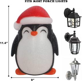 img 2 attached to 🎅 SANKUU Christmas Porch Light Covers: Festive Snowman Outdoor Decorations for Porch & Garage Lights (Penguin)