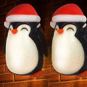 img 4 attached to 🎅 SANKUU Christmas Porch Light Covers: Festive Snowman Outdoor Decorations for Porch & Garage Lights (Penguin)