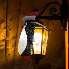 img 1 attached to 🎅 SANKUU Christmas Porch Light Covers: Festive Snowman Outdoor Decorations for Porch & Garage Lights (Penguin)