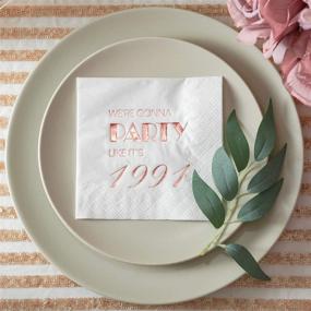 img 2 attached to 🌹 Crisky Rose Gold 30th Birthday Cocktail Napkins for Women - Perfect Party Decorations for Cake, Dessert, and Beverage Tables - 30th Birthday Supplies - Includes 50 Disposable Napkins with 3-Ply Quality