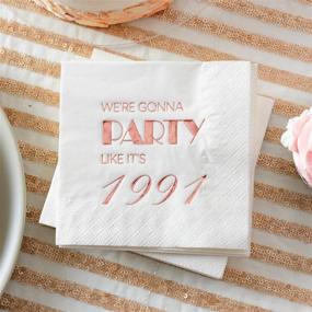 img 3 attached to 🌹 Crisky Rose Gold 30th Birthday Cocktail Napkins for Women - Perfect Party Decorations for Cake, Dessert, and Beverage Tables - 30th Birthday Supplies - Includes 50 Disposable Napkins with 3-Ply Quality