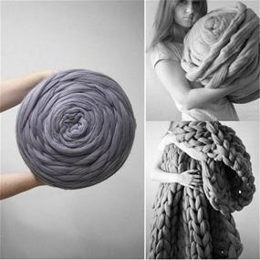 img 1 attached to 🧶 Giant Merino Wool Yarn: Chunky Arm Knitting Super Soft Wool - 7lbs Grey Bulky Roving for Knitting Blanket