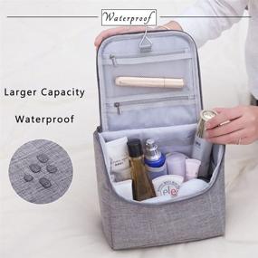 img 3 attached to 🔒 High-Quality Water-Resistant Hanging Toiletry Bag- Light Purple: Women's Travel Cosmetic Organizer with Handle and Sturdy Hook