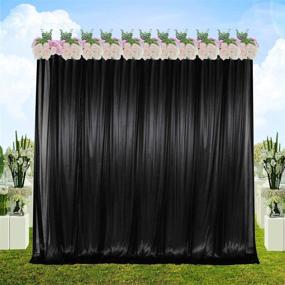 img 3 attached to 🖤 SweetEasy 10x10 ft Polyester Photography Backdrop Drapes for Wedding, Baby Shower, Birthday Party, Event, Festival, Restaurant Reception, Window Decor - Black Curtains