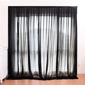 img 2 attached to 🖤 SweetEasy 10x10 ft Polyester Photography Backdrop Drapes for Wedding, Baby Shower, Birthday Party, Event, Festival, Restaurant Reception, Window Decor - Black Curtains
