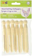 🪡 natural round wood doll-peg clothespins, 4.25" - pack of 6 (item#: 27126926) logo