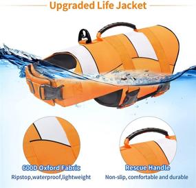 img 1 attached to 🐶 Malier Dog Life Jacket: Adjustable, Durable & Buoyant Vest for Small Medium Large Dogs Swimming Boating - Orange X-Large