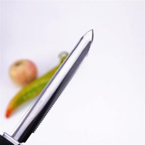 img 4 attached to 🌶️ Efficient Stainless Steel Jalapeno Chili Pepper Corer with Serrated Edge - Easily Remove Seeds from Zucchini, Cucumber, and Other Veggies & Fruits