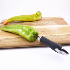 img 2 attached to 🌶️ Efficient Stainless Steel Jalapeno Chili Pepper Corer with Serrated Edge - Easily Remove Seeds from Zucchini, Cucumber, and Other Veggies & Fruits