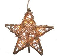 🌟 kurt adler 10-light gold star indoor rattan treetop logo