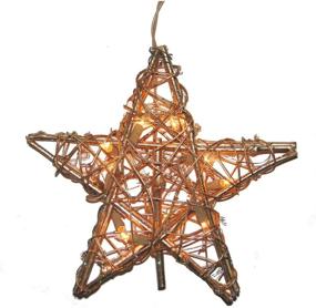 img 4 attached to 🌟 Kurt Adler 10-Light Gold Star Indoor Rattan Treetop