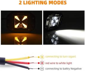 img 3 attached to 🚦 SS VISION 2Pcs LED Light Pods – Amber Yellow Marker Light, 12W 1920LM Work Light with Turn Signal, Fog Light, DRL for Offroad Vehicle, Trunk, SUV