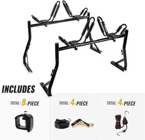 img 4 attached to 🚚 AA-Racks Model X35 Truck Rack Bundle with 8 Non-Drilling C-Clamps, 2 Sets of Kayak J-Racks, Ratchet Lashing Straps, and Bow/Stern Tie Down Straps