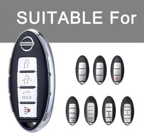 img 3 attached to 🔑 Silver Glitter LEKE Key Fob Cover - 3/4/5 Button Smart Car Remote Fob Case - Key Holder for Nissan Altima, Infiniti Maxima, Sedan Pathfinder
