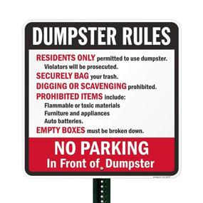 img 2 attached to Dumpster Rules Residents Securely SmartSign