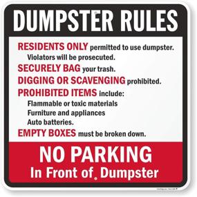 img 4 attached to Dumpster Rules Residents Securely SmartSign