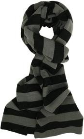 img 2 attached to 🧣 TrendsBlue Premium Black Striped Scarf: Stylish Women's Accessory for Scarves & Wraps