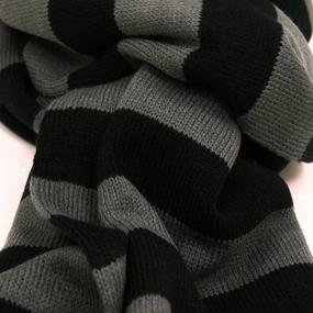 img 1 attached to 🧣 TrendsBlue Premium Black Striped Scarf: Stylish Women's Accessory for Scarves & Wraps