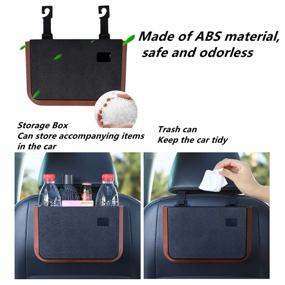 img 3 attached to 🚗 Rexinc 1Pack Hanging Car Trash Can - Portable Waterproof Mini Trash Bin for Car - Collapsible Garbage Can for Front and Back Seat Accessories