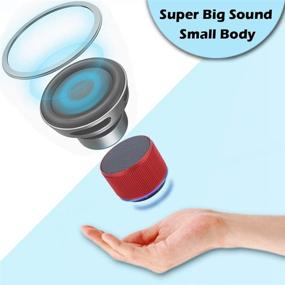 img 3 attached to 🔊 Alfway Mini Portable Bluetooth Speaker with LED Light, Mic, AUX Input, and TF Card Support - Red