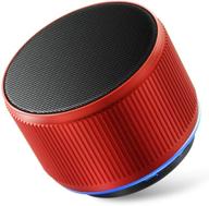 🔊 alfway mini portable bluetooth speaker with led light, mic, aux input, and tf card support - red logo