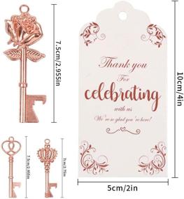 img 3 attached to 🔑 OurWarm 30pcs Wedding Favors Skeleton Key Bottle Opener with Tags, Rose Gold Key Bottle Opener Gifts for Guests Bridal Shower Bachelorette Party Favors Rustic Wedding Decor, Assorted Styles