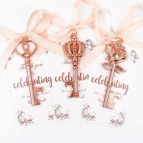 img 2 attached to 🔑 OurWarm 30pcs Wedding Favors Skeleton Key Bottle Opener with Tags, Rose Gold Key Bottle Opener Gifts for Guests Bridal Shower Bachelorette Party Favors Rustic Wedding Decor, Assorted Styles