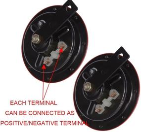 img 2 attached to 🚗 12V Universal Vehicle Horn - Electric Car Horn Twin Kit with Bracket, High & Low Tone Metal Horns for Added Safety - 118db(A) Sound Power