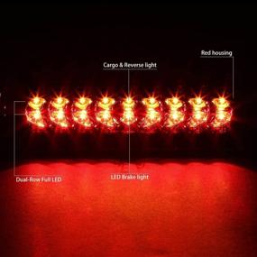img 3 attached to 🚨 DNA Motoring 3BL-DRM02-LED-RD Светодиодный фонарь хром красный третий тормозной светильник для Dodge Ram 1500/2500/3500 - Низкое энергопотребление, совместим с грузовым светом