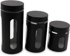 img 1 attached to 💎 Diamond Home Air-Tight Food Containers Set - 3 Piece Stainless Steel with Glass Windows - Ideal for Kitchen and Pantry Organization and Storage