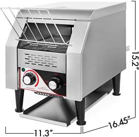 img 3 attached to 🍞 VEVOR Commercial Conveyor Toaster: 150 Slices/Hour, 1340W Stainless Steel Heavy Duty Industrial Toasters - 7 Speed Options, Countertop Electric Restaurant Equipment for Bun Bagel Bread Baked Food