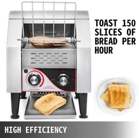 img 1 attached to 🍞 VEVOR Commercial Conveyor Toaster: 150 Slices/Hour, 1340W Stainless Steel Heavy Duty Industrial Toasters - 7 Speed Options, Countertop Electric Restaurant Equipment for Bun Bagel Bread Baked Food