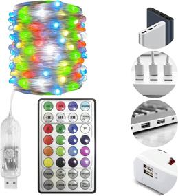 img 2 attached to 🌈 Vanthylit RGB LED Fairy Lights USB Color Changing String Lights - 100 Twinkle Lights with Remote Control for Party, Wedding, Festival, Bedroom, Dorm, Table Decoration