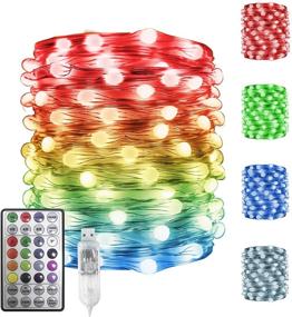 img 4 attached to 🌈 Vanthylit RGB LED Fairy Lights USB Color Changing String Lights - 100 Twinkle Lights with Remote Control for Party, Wedding, Festival, Bedroom, Dorm, Table Decoration